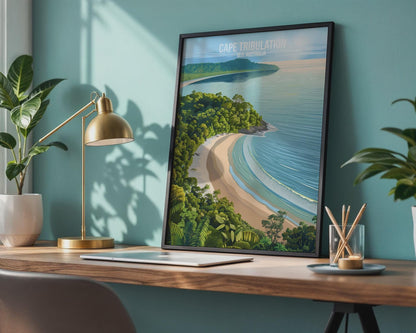 Cape Tribulation Beach and Forest Poster Art Print - Travel Wall Art