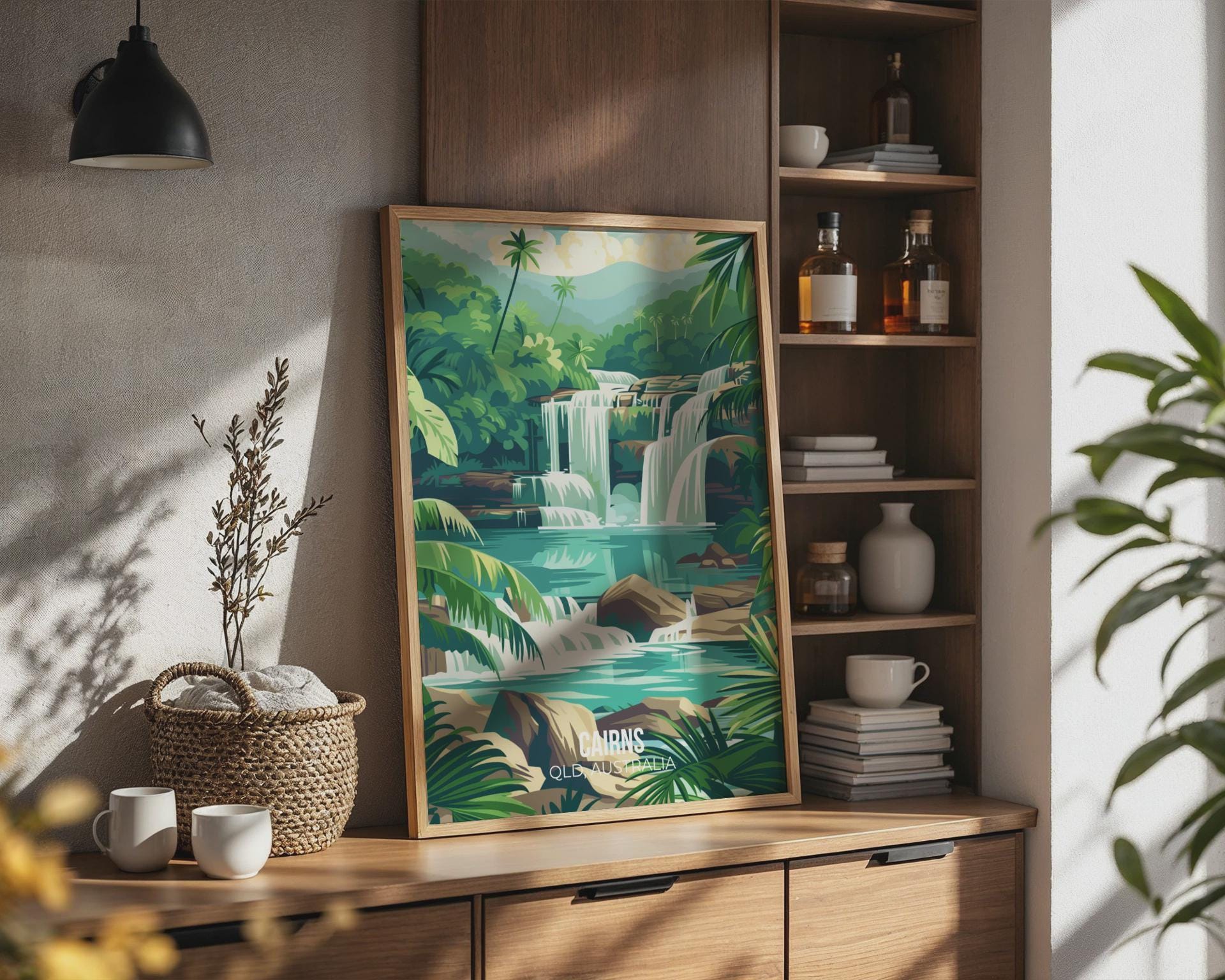 Cairns Waterfall Poster Wall Art Queensland Print - Travel Wall Art