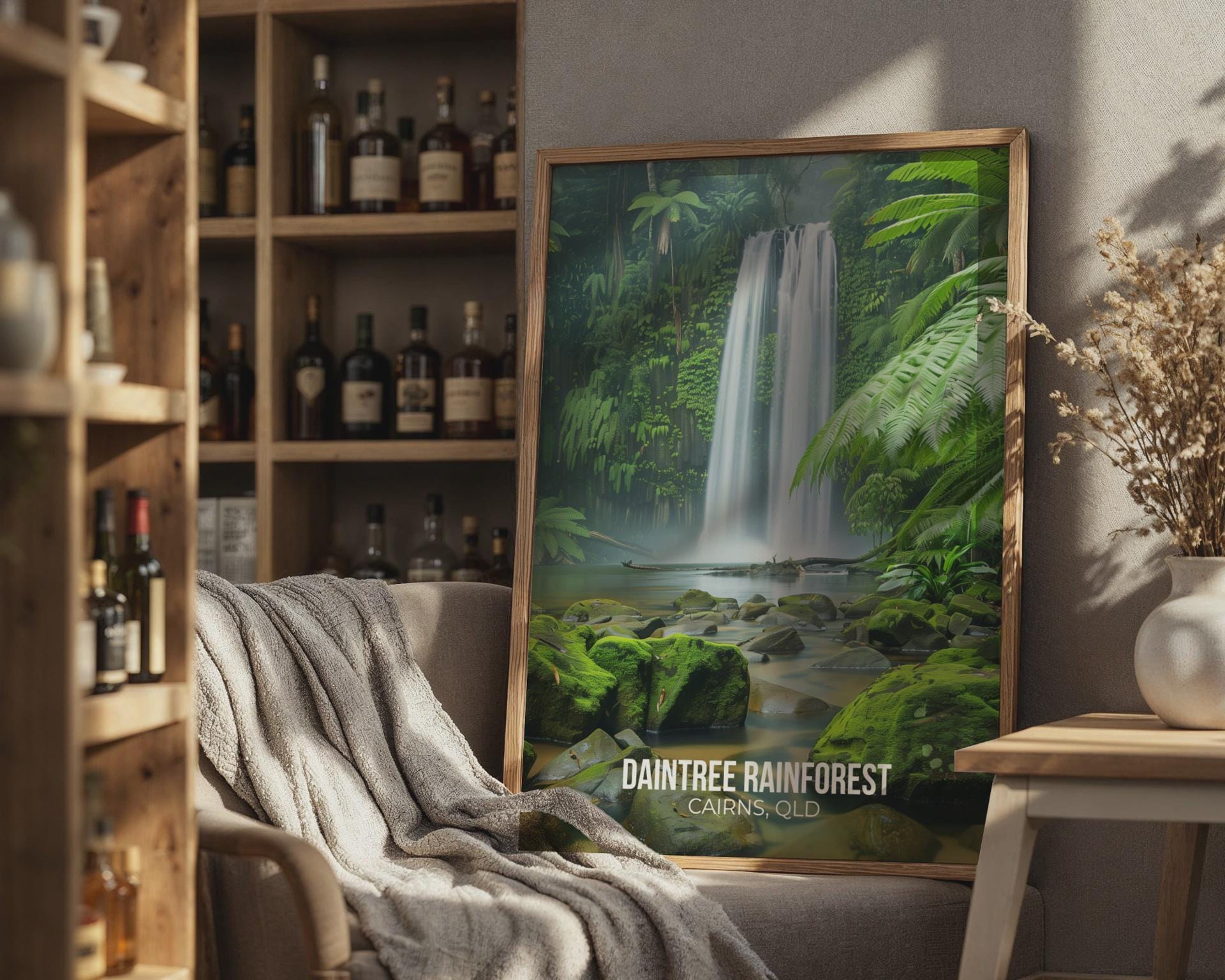 Daintree Rainforest Wall Art Print of Waterfall and Tropical Flora - Travel Wall Art