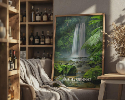 Daintree Rainforest Wall Art Print of Waterfall and Tropical Flora - Travel Wall Art