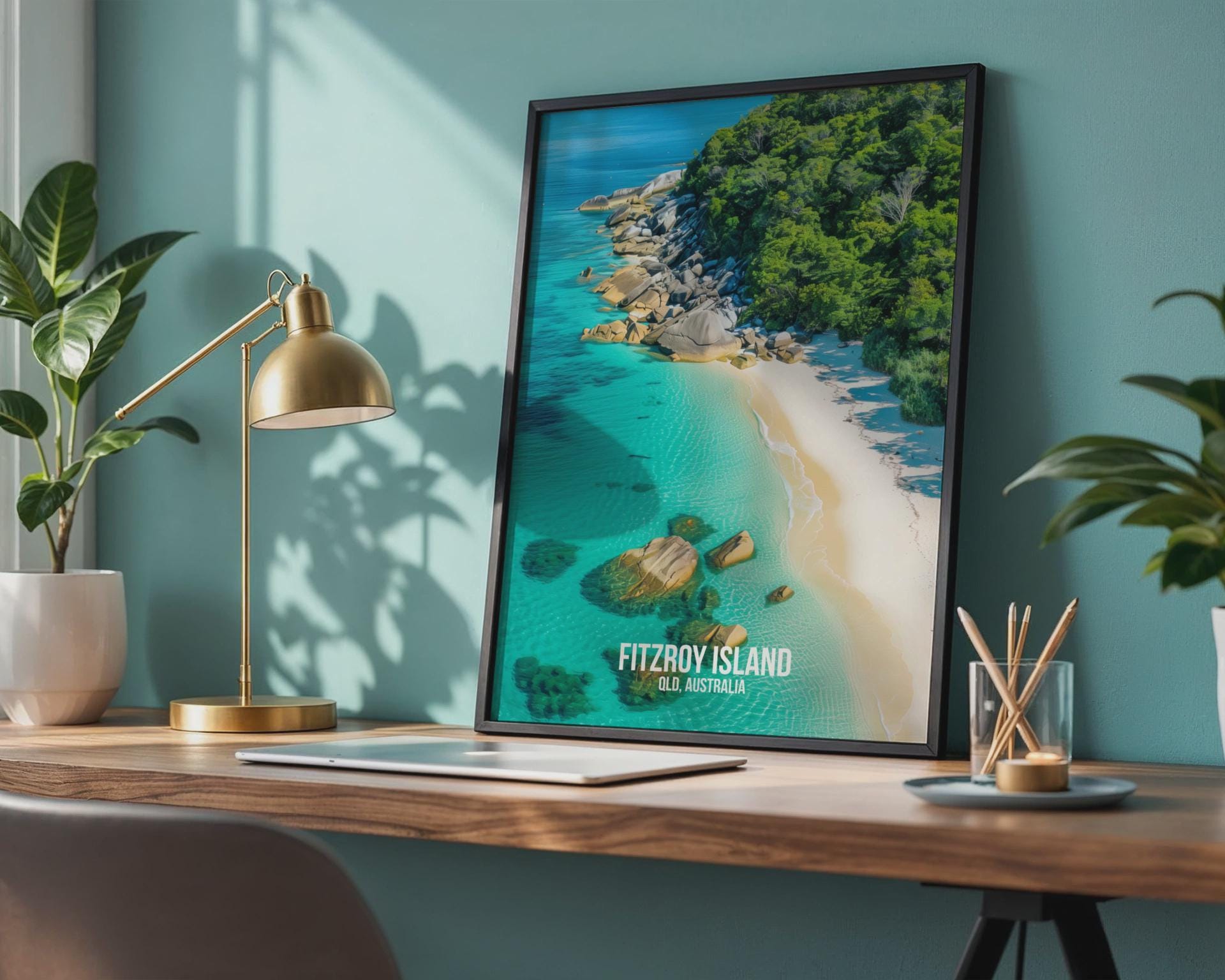 Fitzroy Island QLD Australia Ocean Poster Print Wall Art - Travel Wall Art