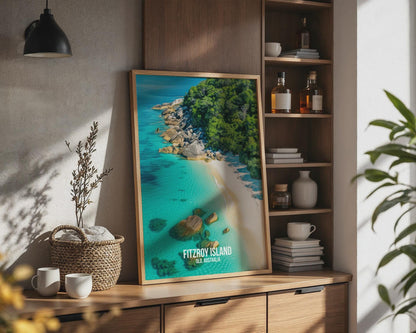 Fitzroy Island QLD Australia Ocean Poster Print Wall Art - Travel Wall Art