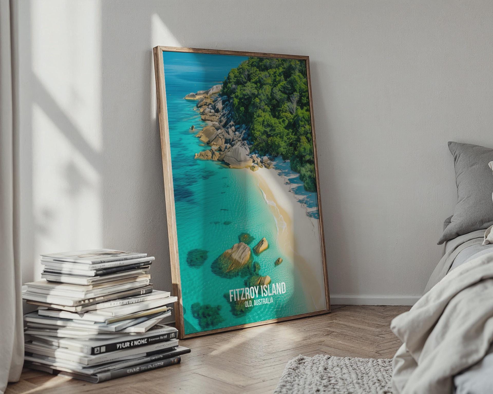 Fitzroy Island QLD Australia Ocean Poster Print Wall Art - Travel Wall Art