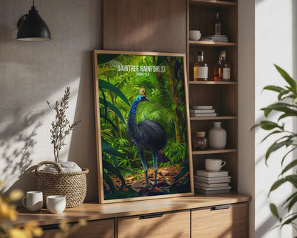 Daintree Rainforest Cassowary Print Wall Art - Travel Wall Art
