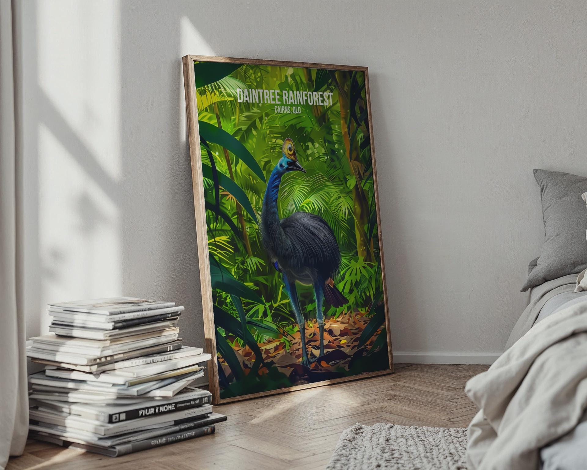 Daintree Rainforest Cassowary Print Wall Art - Travel Wall Art