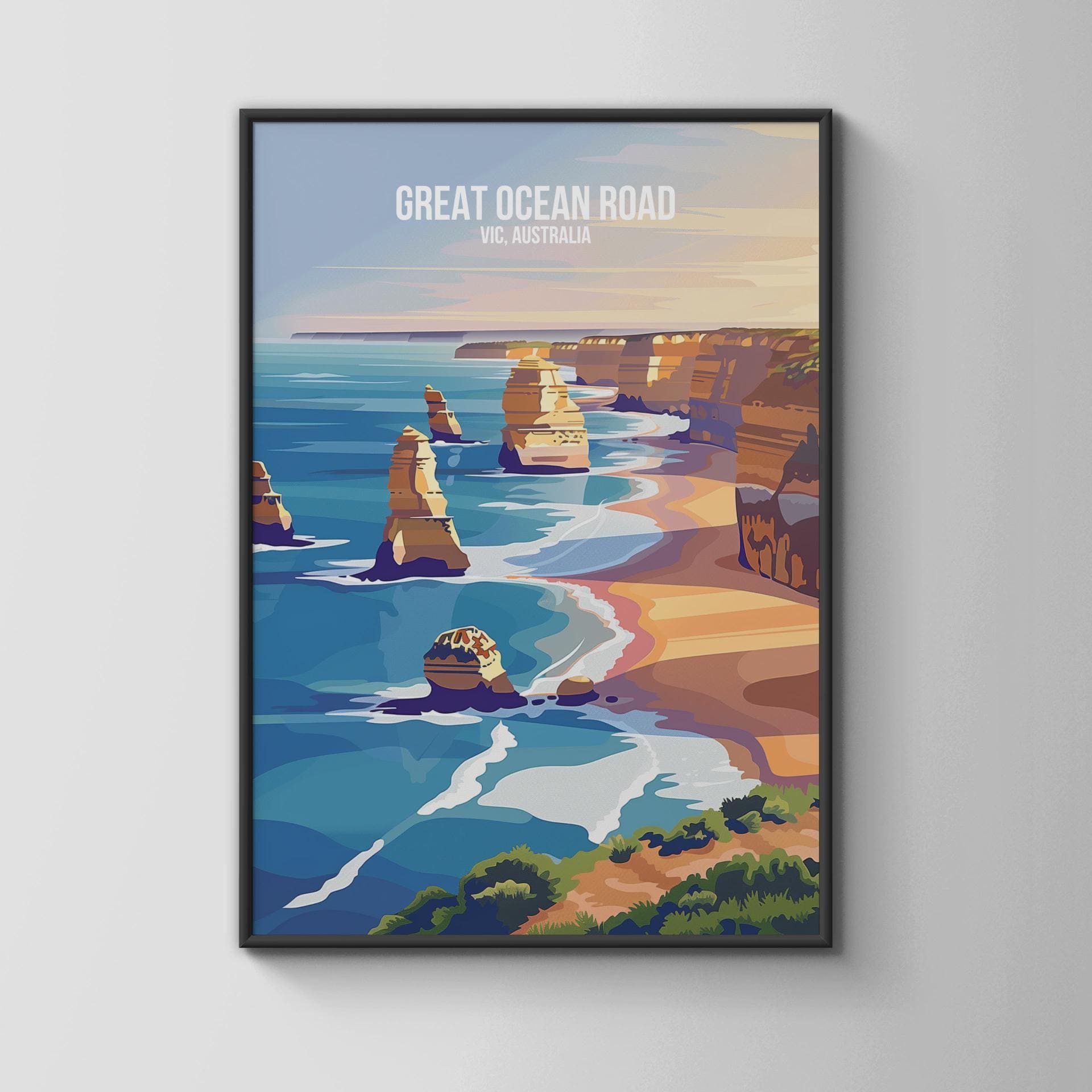 Great Ocean Road Art Print Scenic Landscape Poster - Travel Wall Art