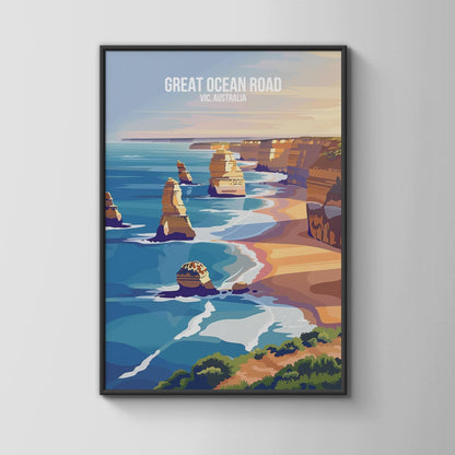 Great Ocean Road Art Print Scenic Landscape Poster - Travel Wall Art