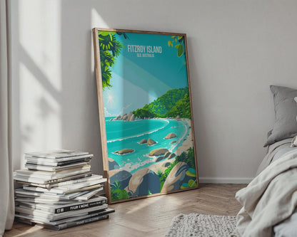 Fitzroy Island Poster QLD Australia Tropical Landscape Wall Art Print - Travel Wall Art