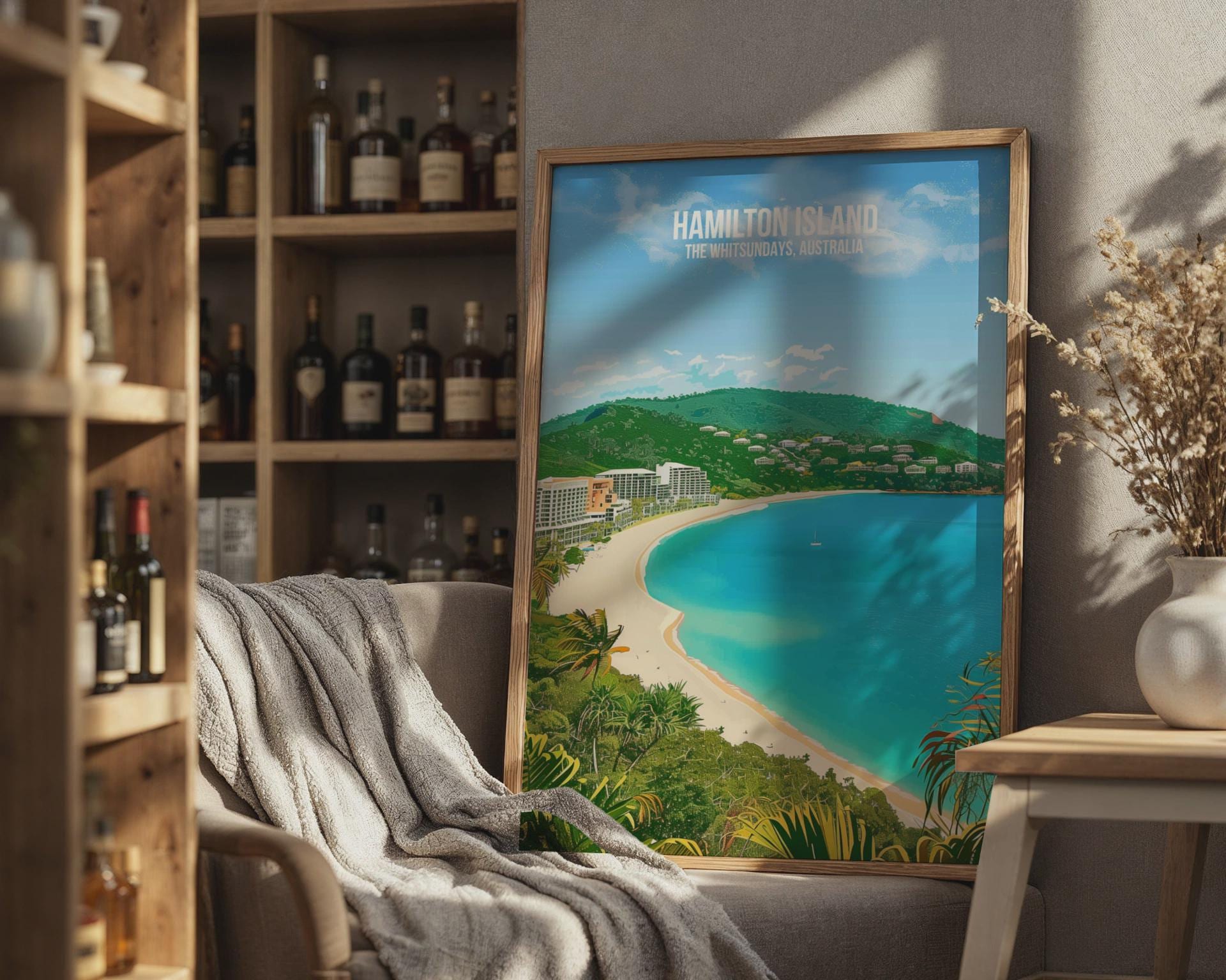 Hamilton Island Beach Scene Poster Art Print - Travel Wall Art