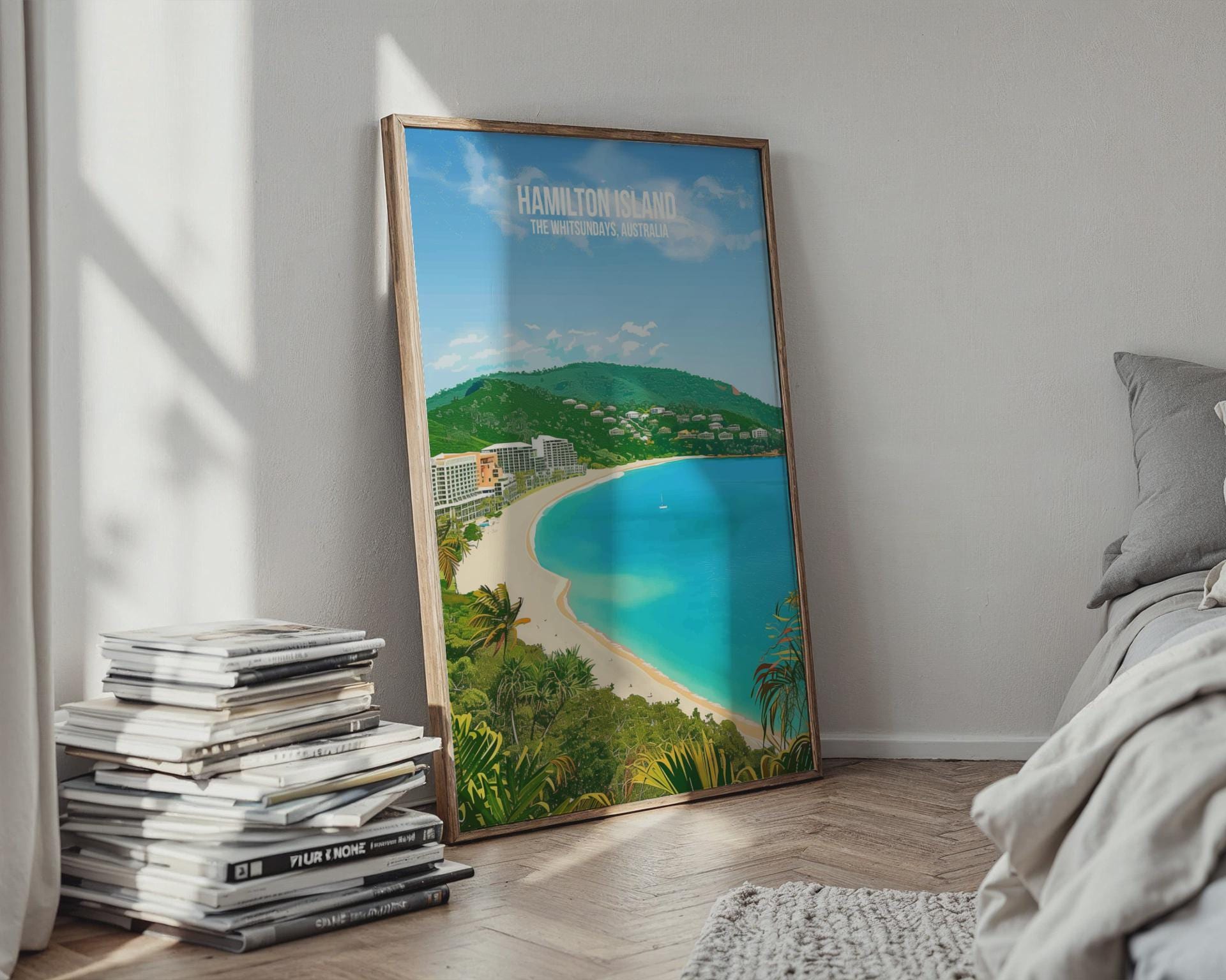 Hamilton Island Beach Scene Poster Art Print - Travel Wall Art