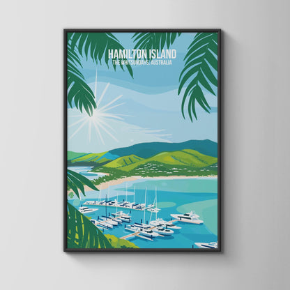 Hamilton Island Travel Poster Whitsundays Australia Wall Art Print - Travel Wall Art
