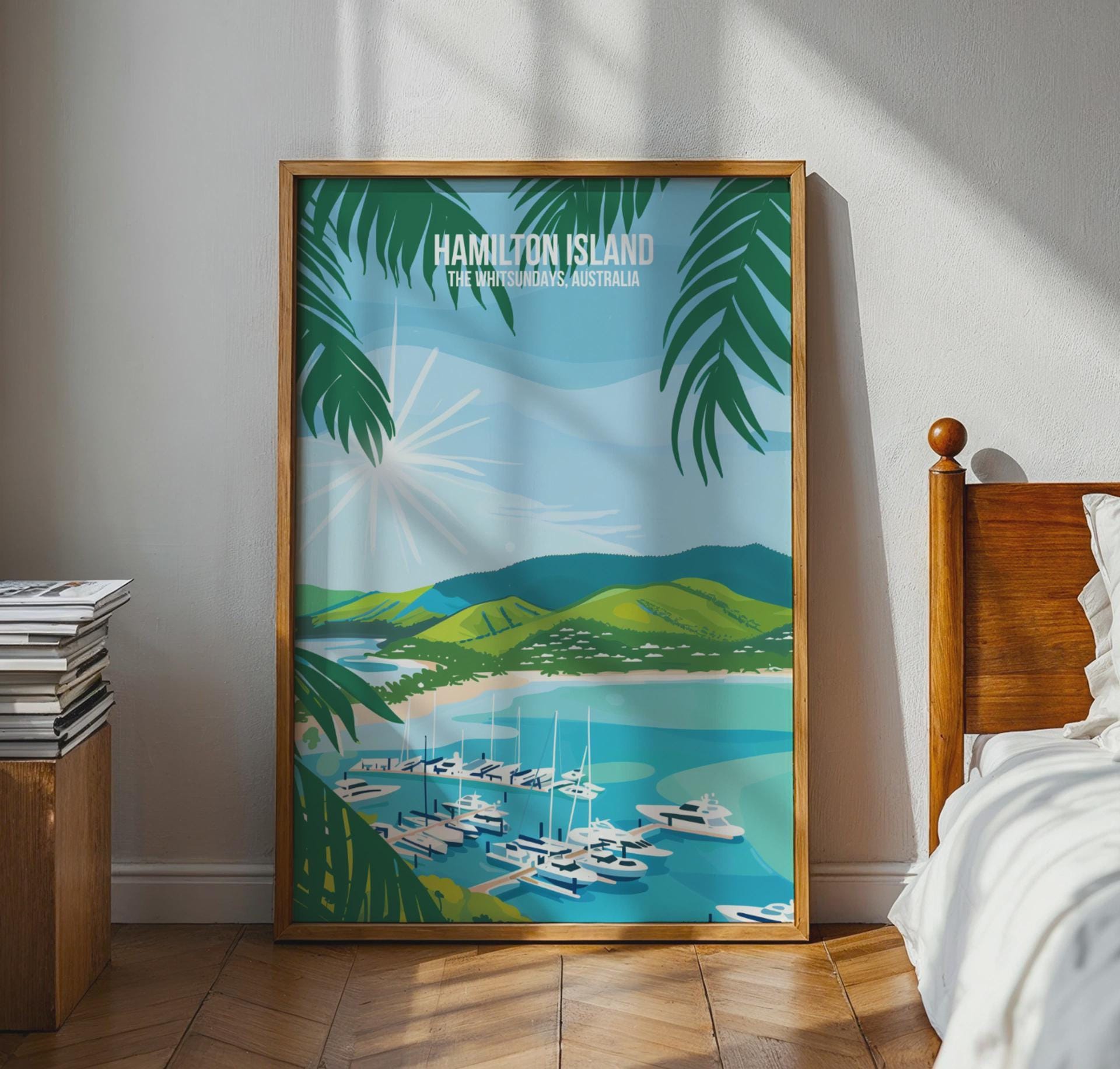 Hamilton Island Travel Poster Whitsundays Australia Wall Art Print - Travel Wall Art