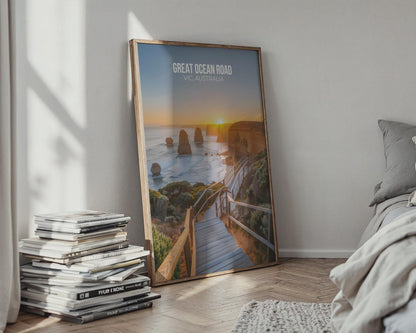 Great Ocean Road Sunset Print Australia Landscape Wall Art - Travel Wall Art