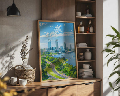 Perth WA Australia Cityscape Print Wall Art - Travel Wall Art