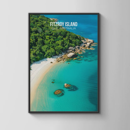 Fitzroy Island Travel Print Scenic Art QLD Australia - Travel Wall Art