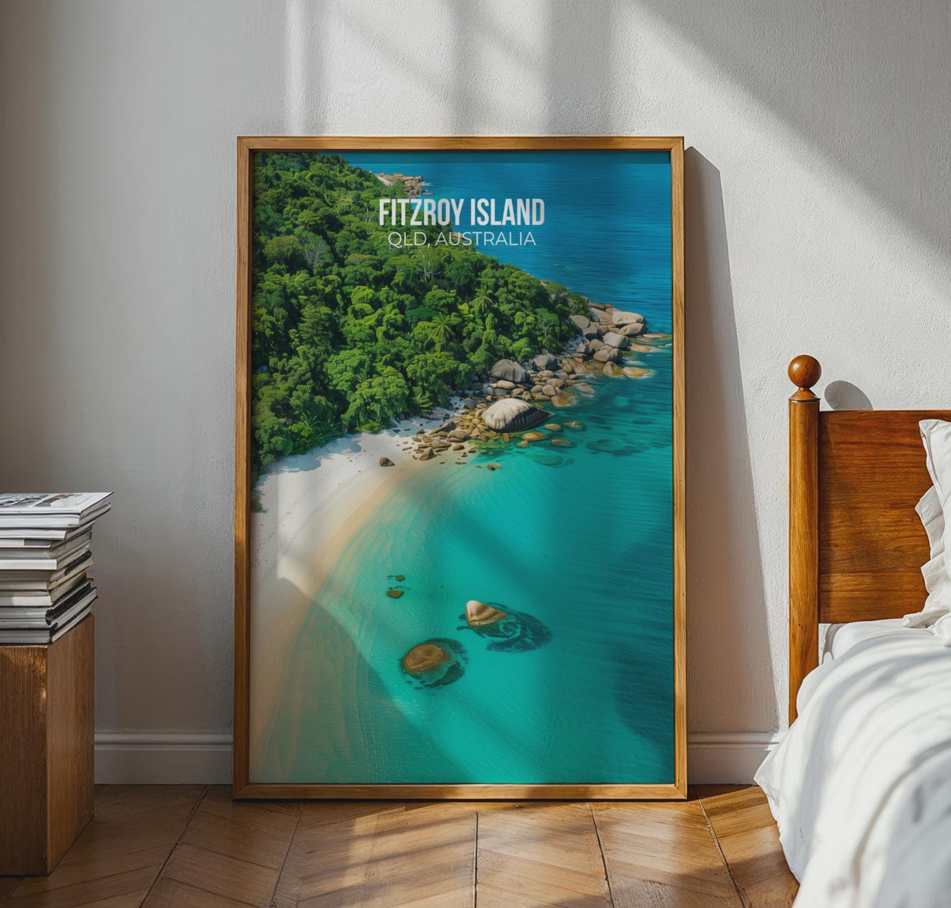 Fitzroy Island Travel Print Scenic Art QLD Australia - Travel Wall Art