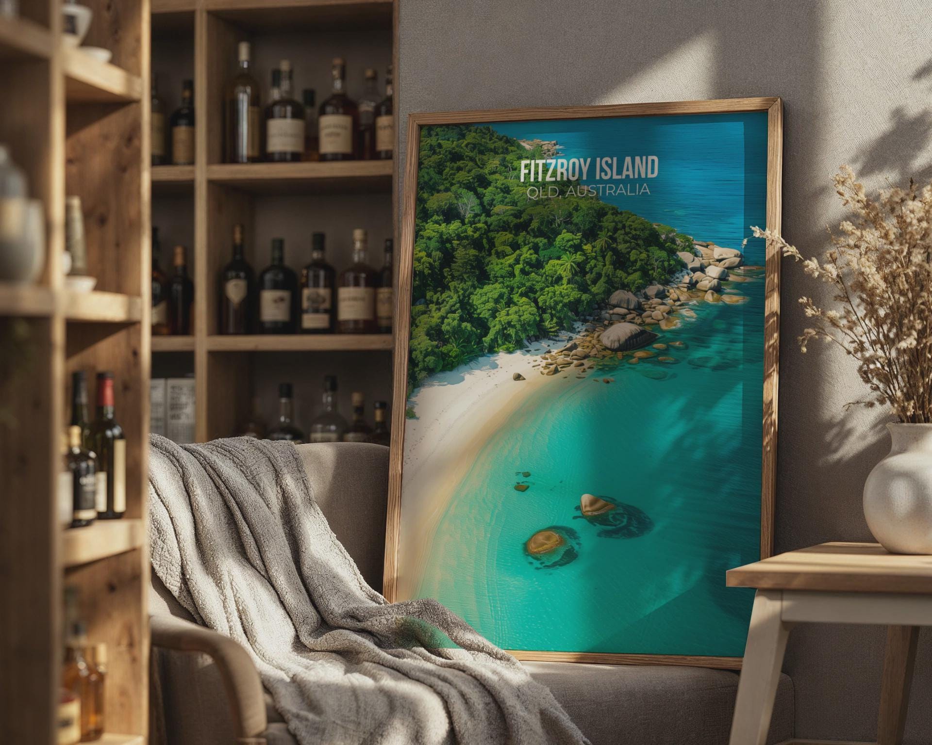 Fitzroy Island Travel Print Scenic Art QLD Australia - Travel Wall Art