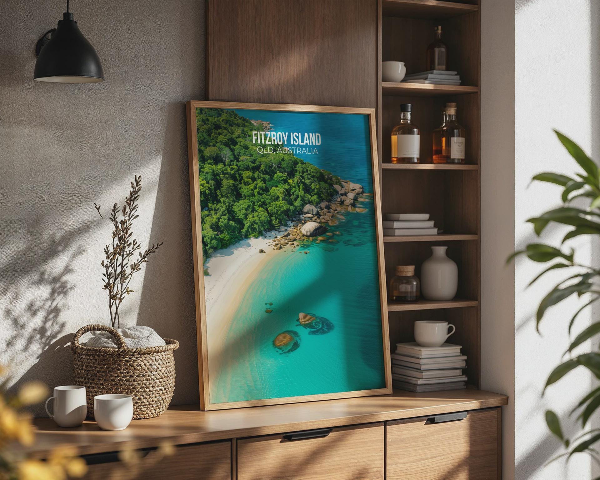Fitzroy Island Travel Print Scenic Art QLD Australia - Travel Wall Art