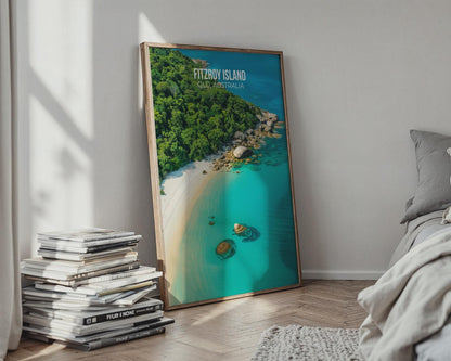 Fitzroy Island Travel Print Scenic Art QLD Australia - Travel Wall Art