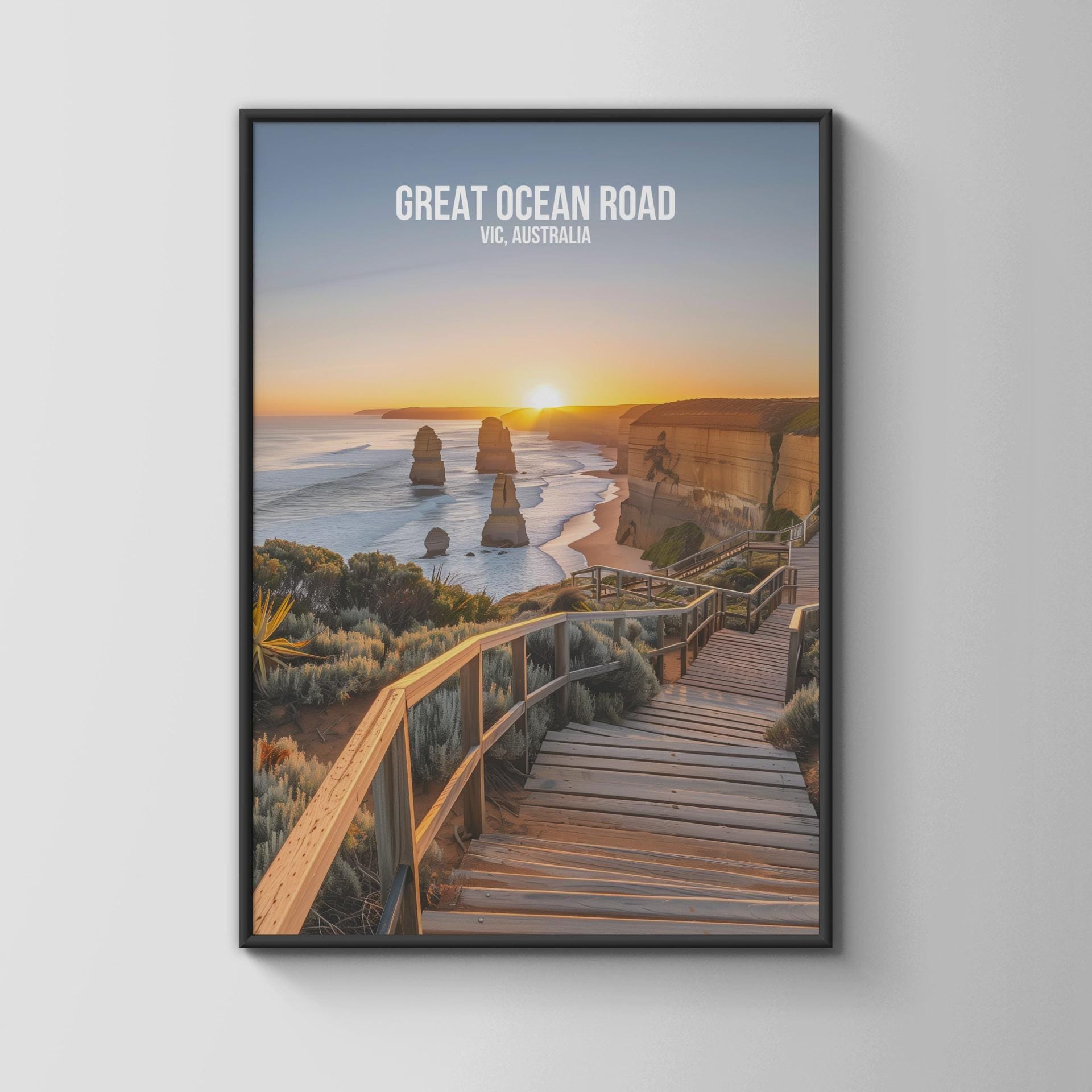 Great Ocean Road Print Sunset Landscape Wall Art VIC Australia - Travel Wall Art