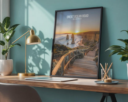 Great Ocean Road Print Sunset Landscape Wall Art VIC Australia - Travel Wall Art