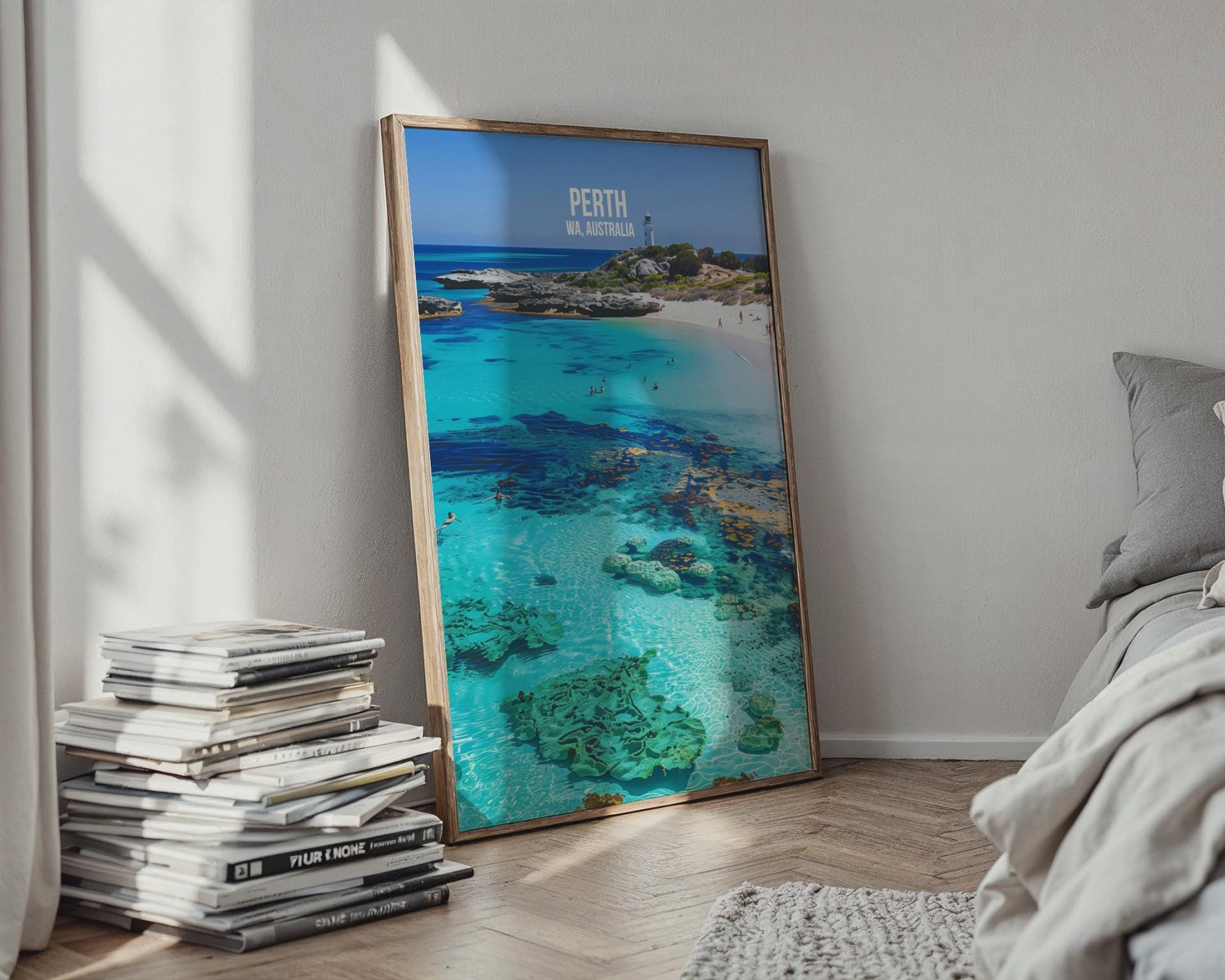 Perth WA Australia Travel Poster Print Wall Art - Travel Wall Art