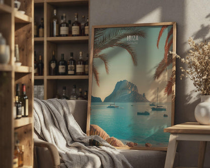 Ibiza Print Minimalist Coastal Wall Art - Travel Wall Art