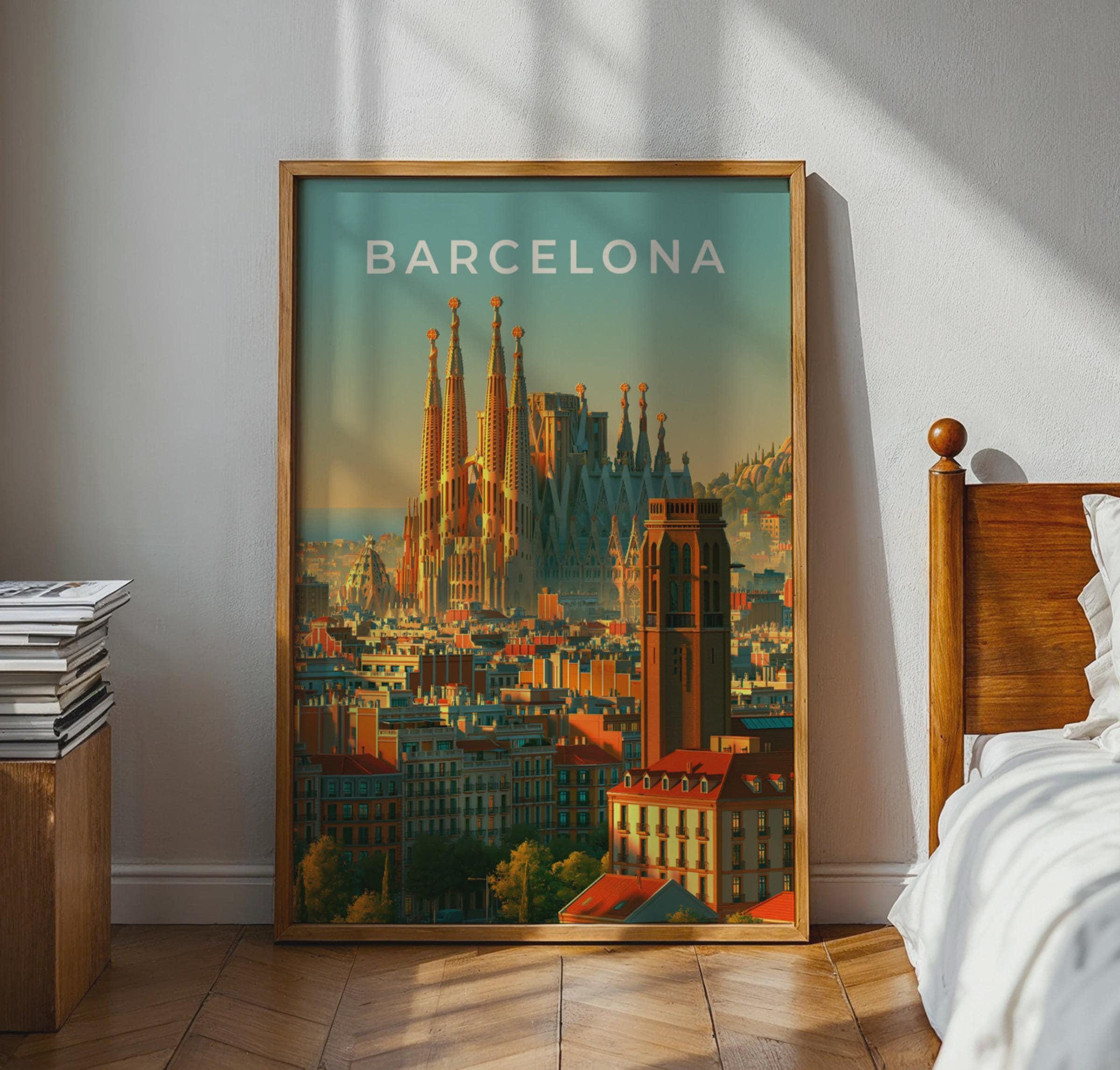 Barcelona Cityscape Art Print - Travel Wall Art