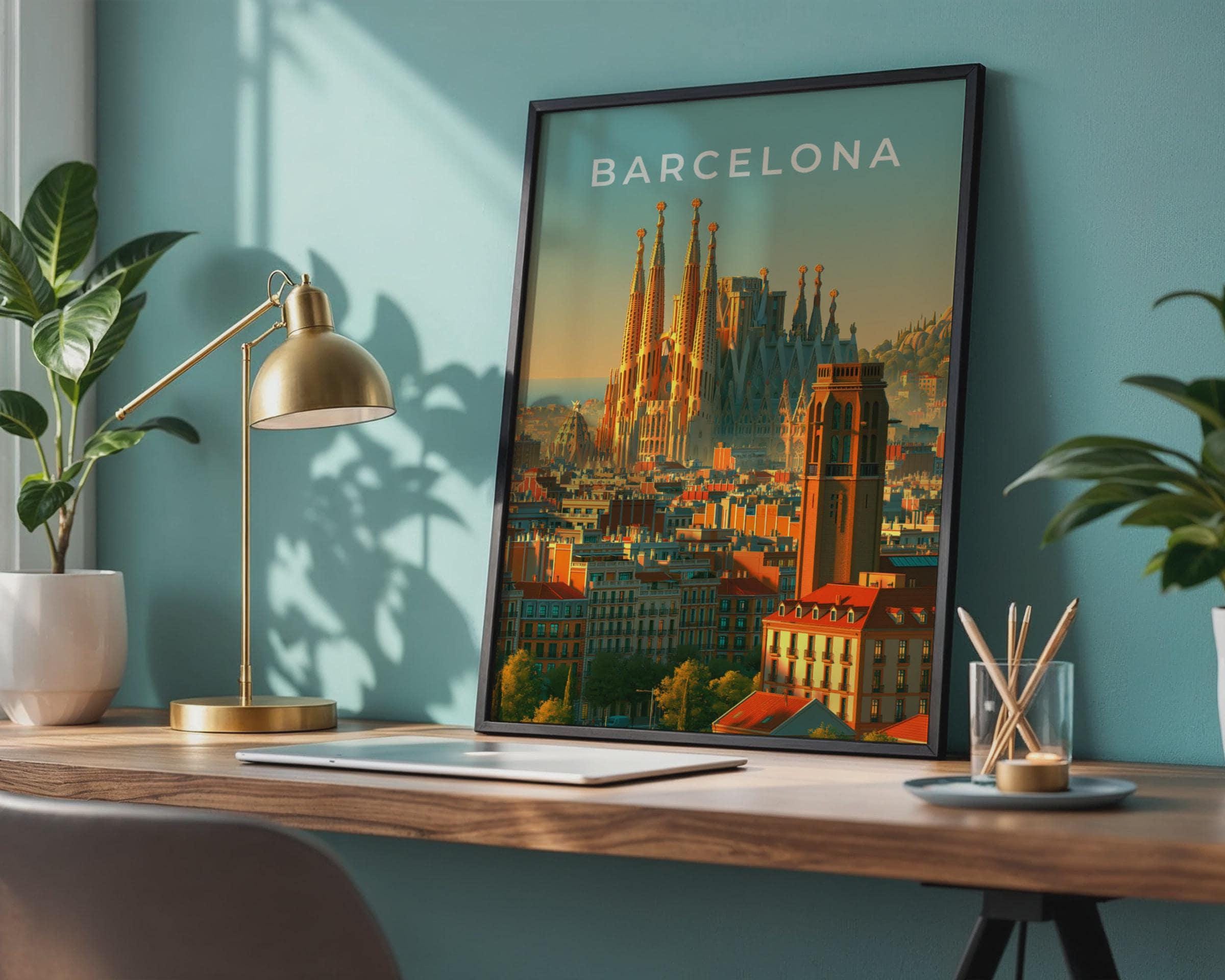 Barcelona Cityscape Art Print - Travel Wall Art