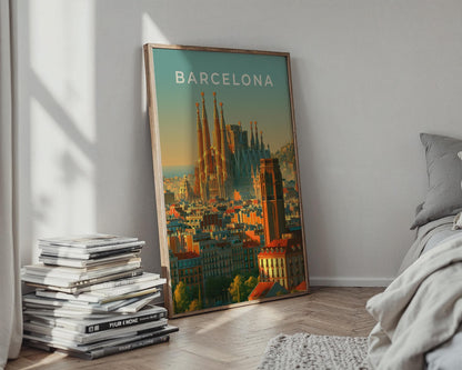 Barcelona Cityscape Art Print - Travel Wall Art
