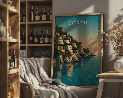 Corfu Coastal Artwork Print - Travel Wall Art