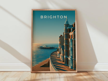 Brighton Poster Coastal Wall Art Print - Travel Wall Art