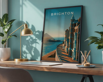 Brighton Poster Coastal Wall Art Print - Travel Wall Art