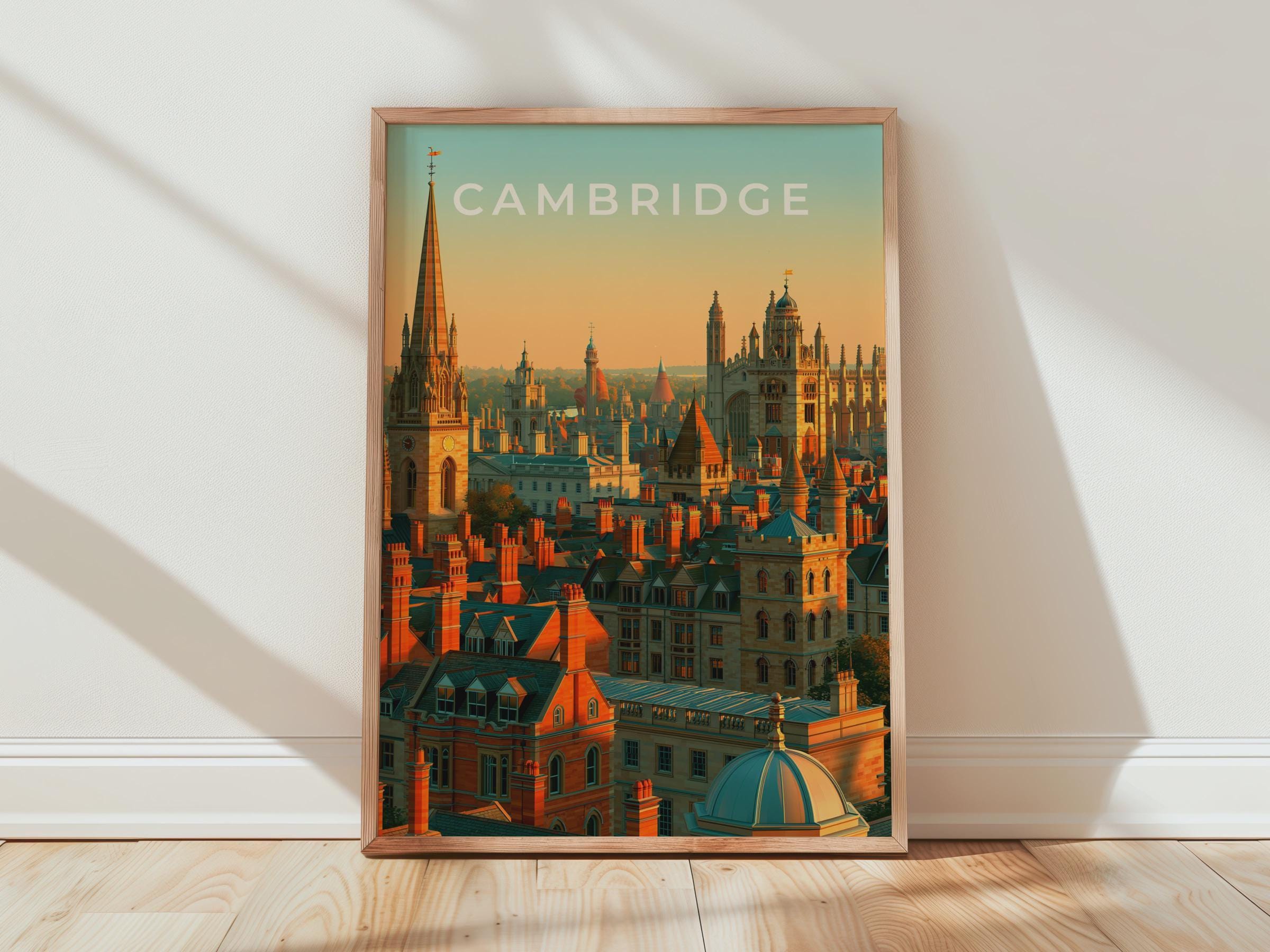 Cambridge Cityscape Wall Art Poster - Travel Wall Art