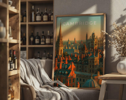 Cambridge Cityscape Wall Art Poster - Travel Wall Art