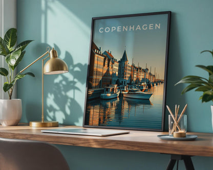 Copenhagen Wall Art Cityscape Print - Travel Wall Art