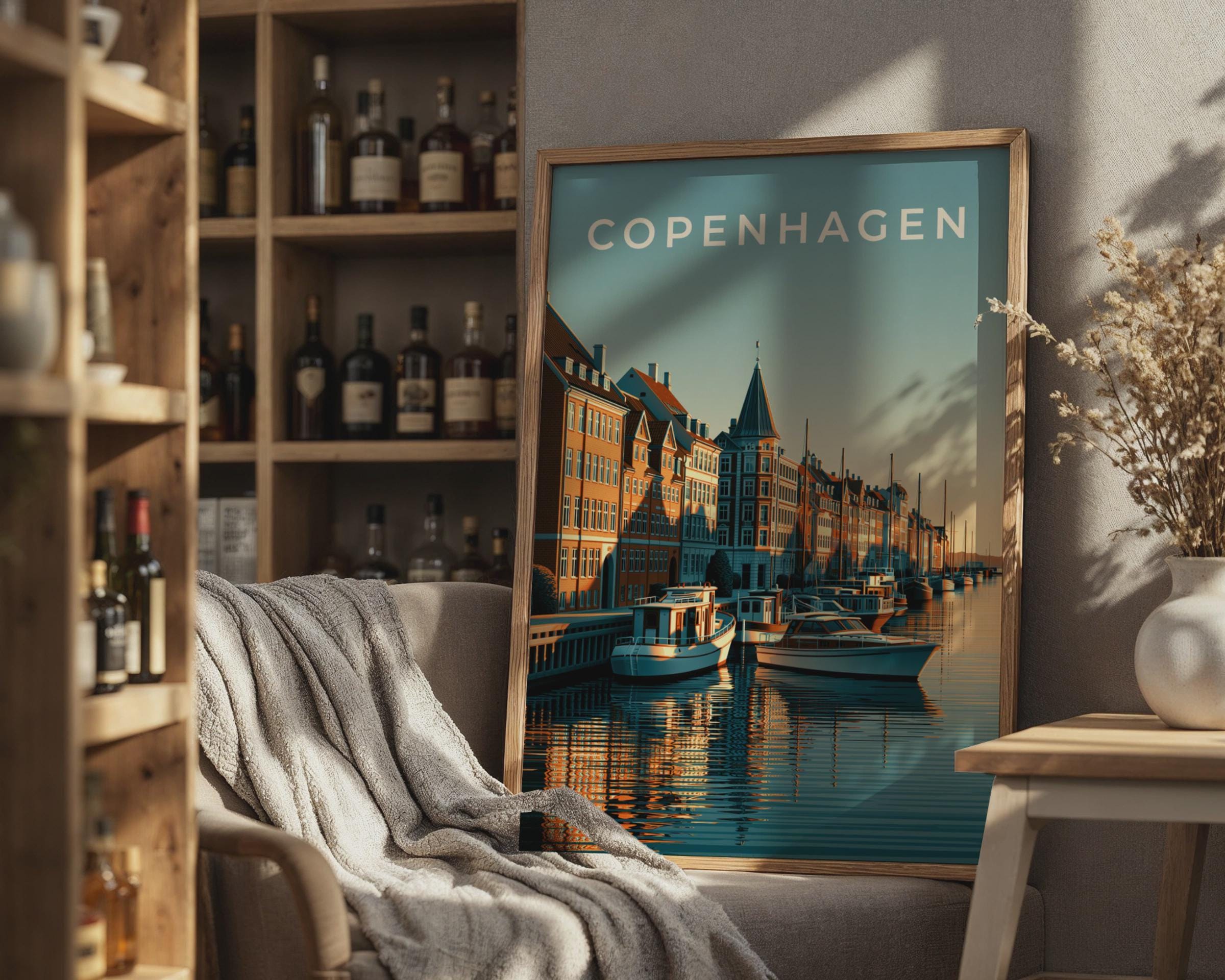 Copenhagen Wall Art Cityscape Print - Travel Wall Art