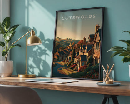 Cotswolds Landscape Art Print - Travel Wall Art