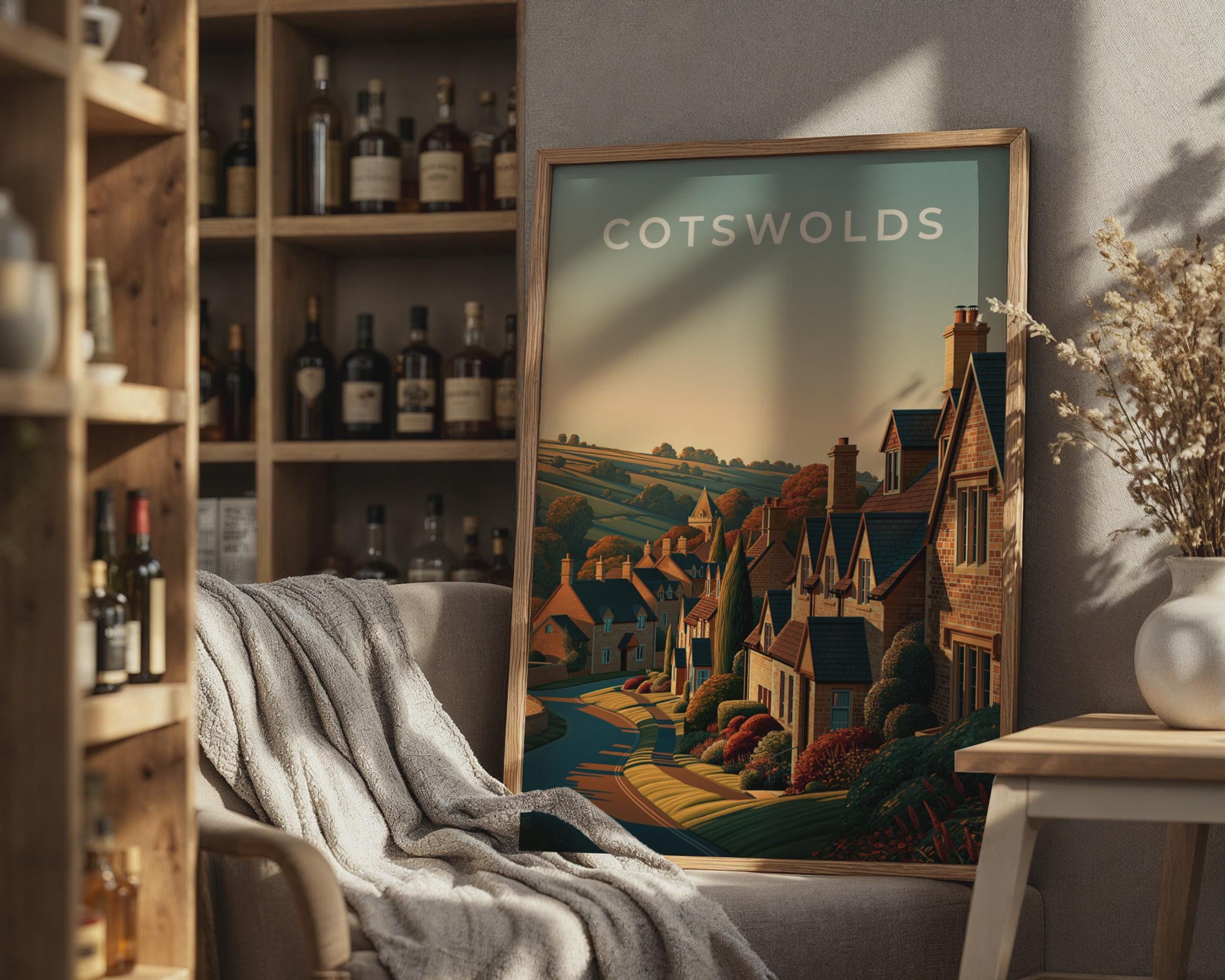 Cotswolds Landscape Art Print - Travel Wall Art