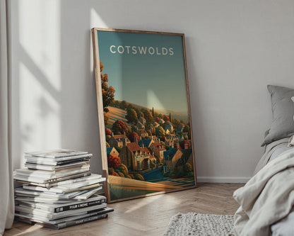 Cotswolds Print Village Landscape Art - Travel Wall Art