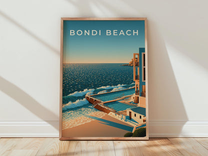 Bondi Beach Poster Coastal Wall Art - Travel Wall Art