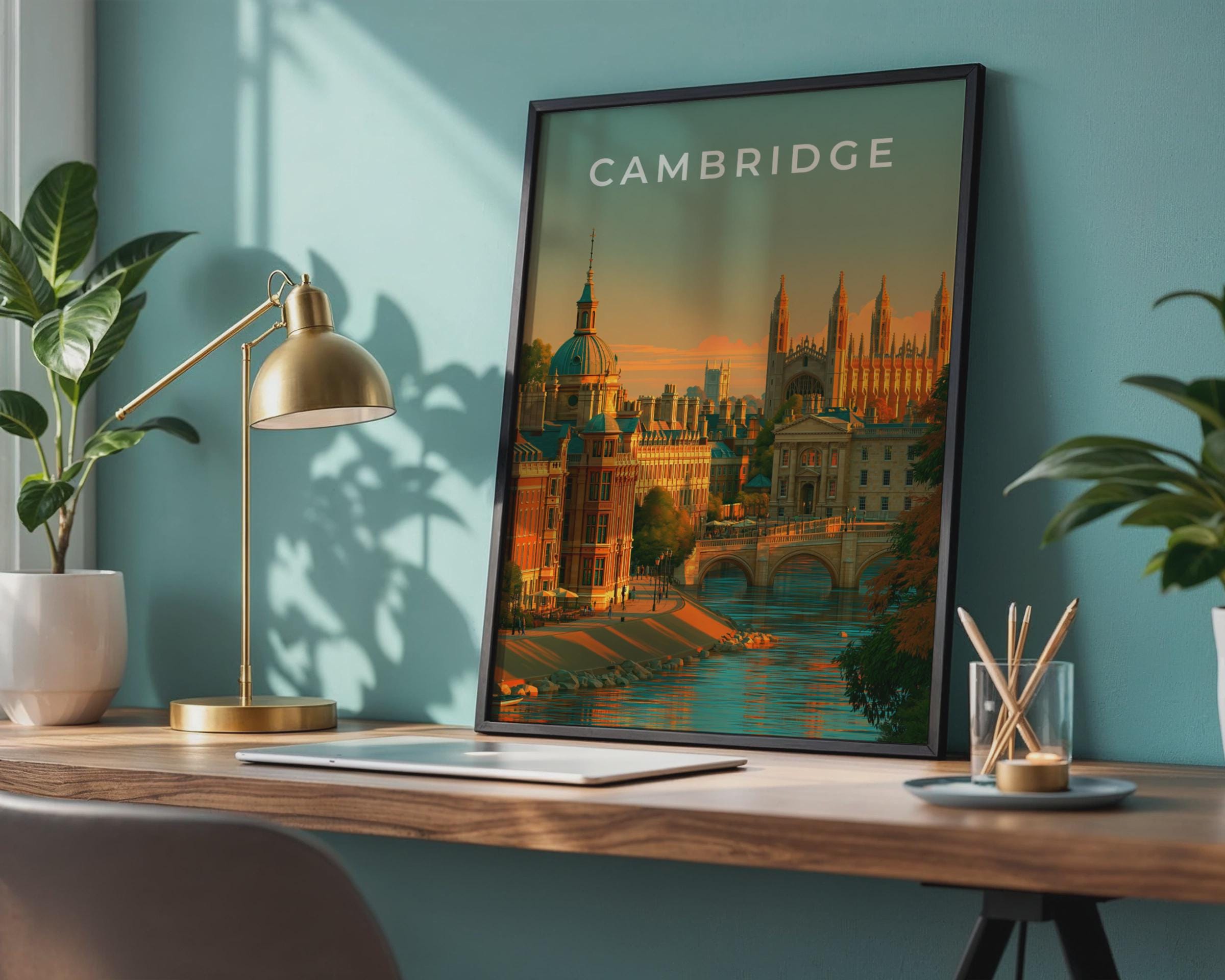 Cambridge Cityscape Art Print Scenic Wall Art - Travel Wall Art