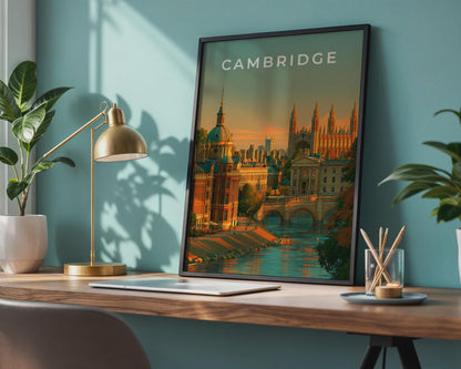 Cambridge Cityscape Art Print Scenic Wall Art - Travel Wall Art