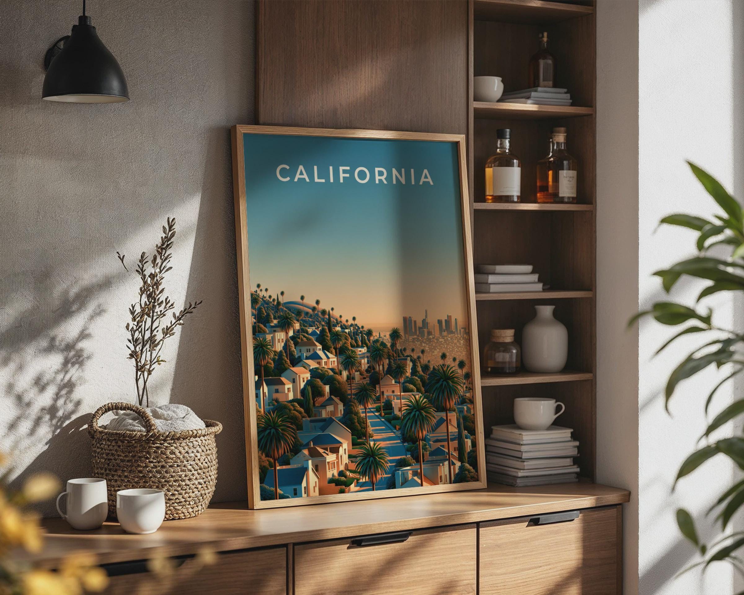 California City Skyline Sunset Poster Artwork - Travel Wall Art