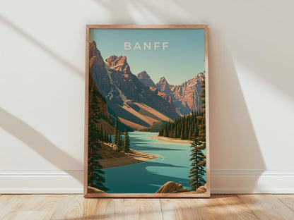 Banff Mountain Landscape Art Print - Travel Wall Art