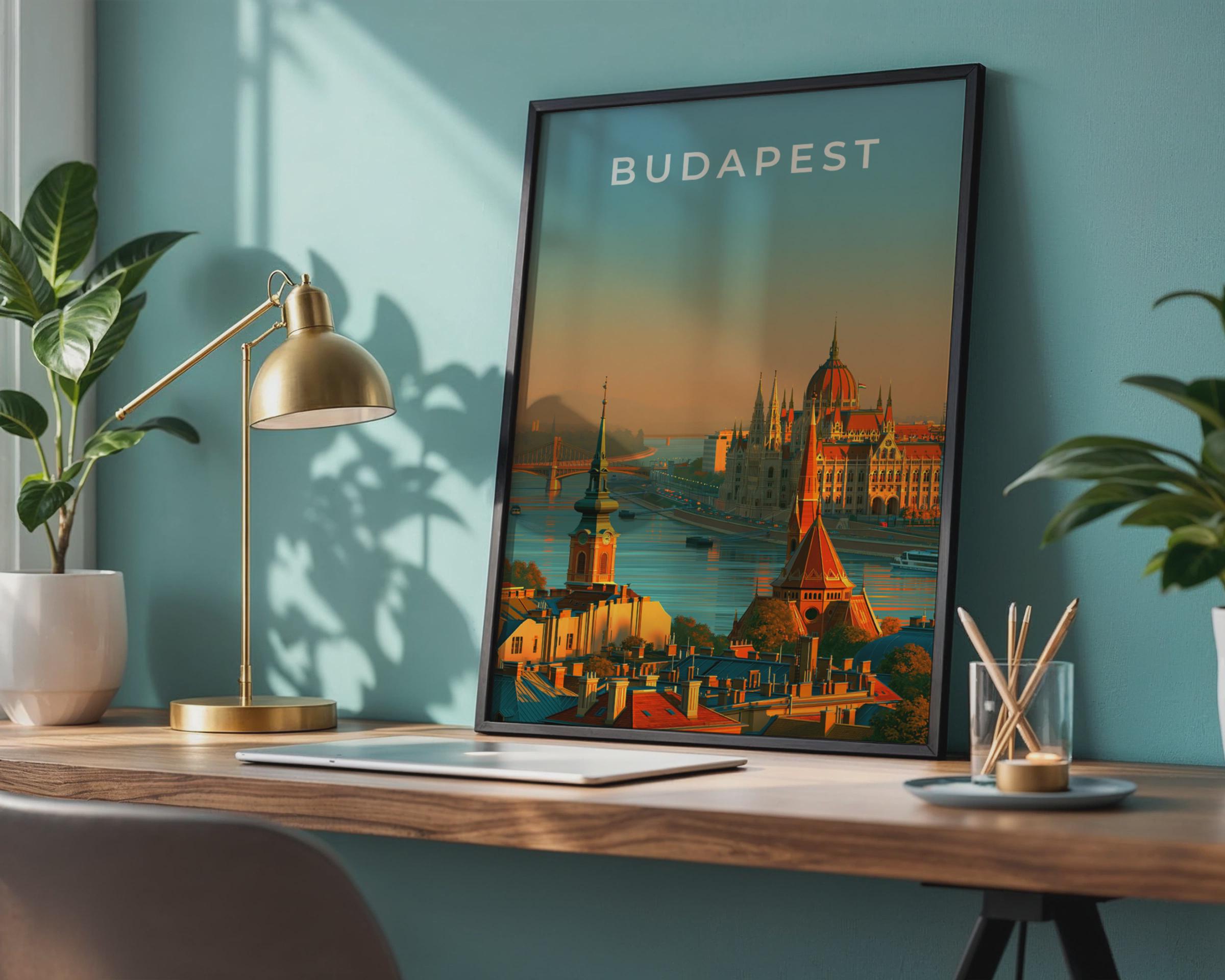 Budapest River View Poster Wall Art - Travel Wall Art