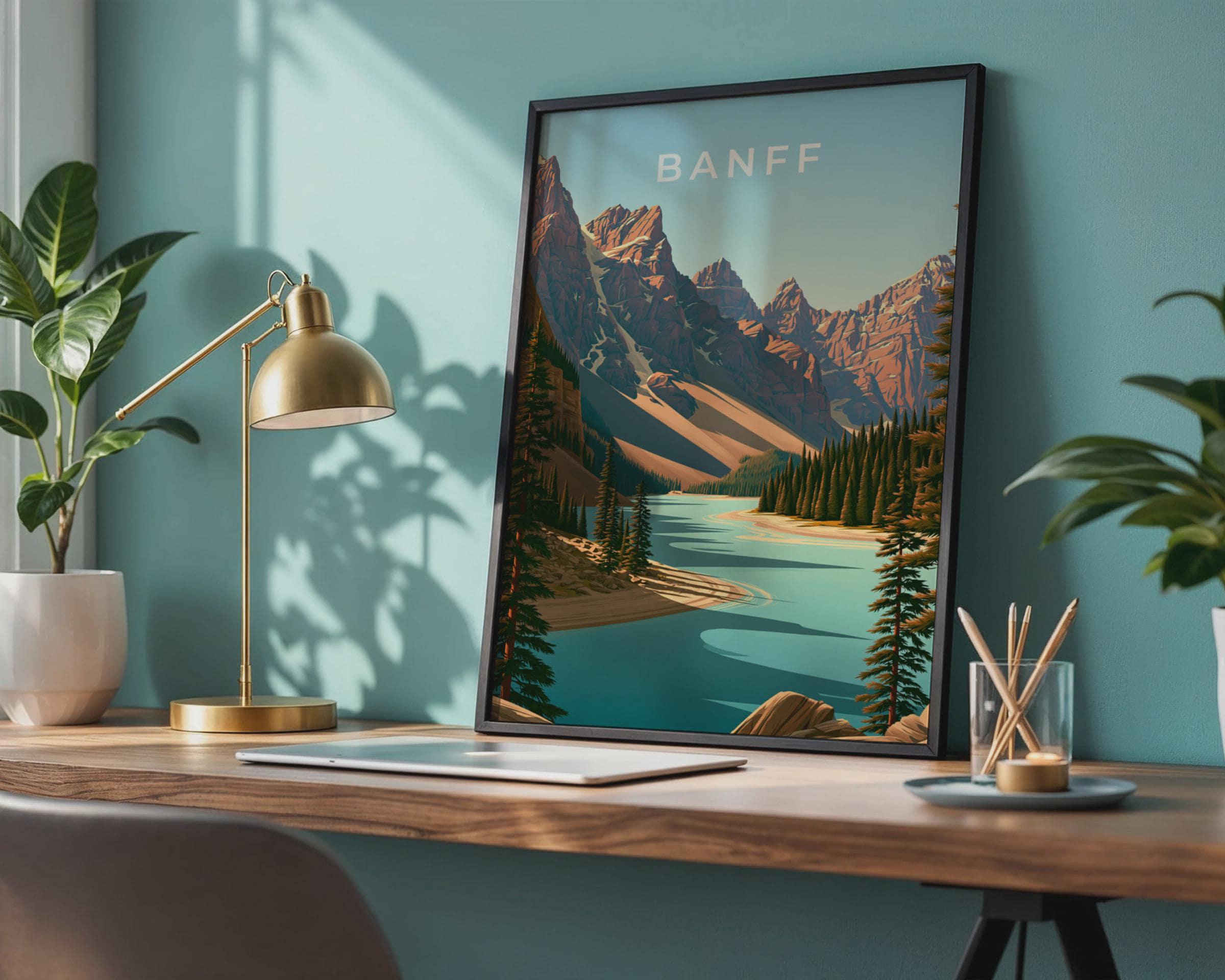 Banff Mountain Landscape Art Print - Travel Wall Art
