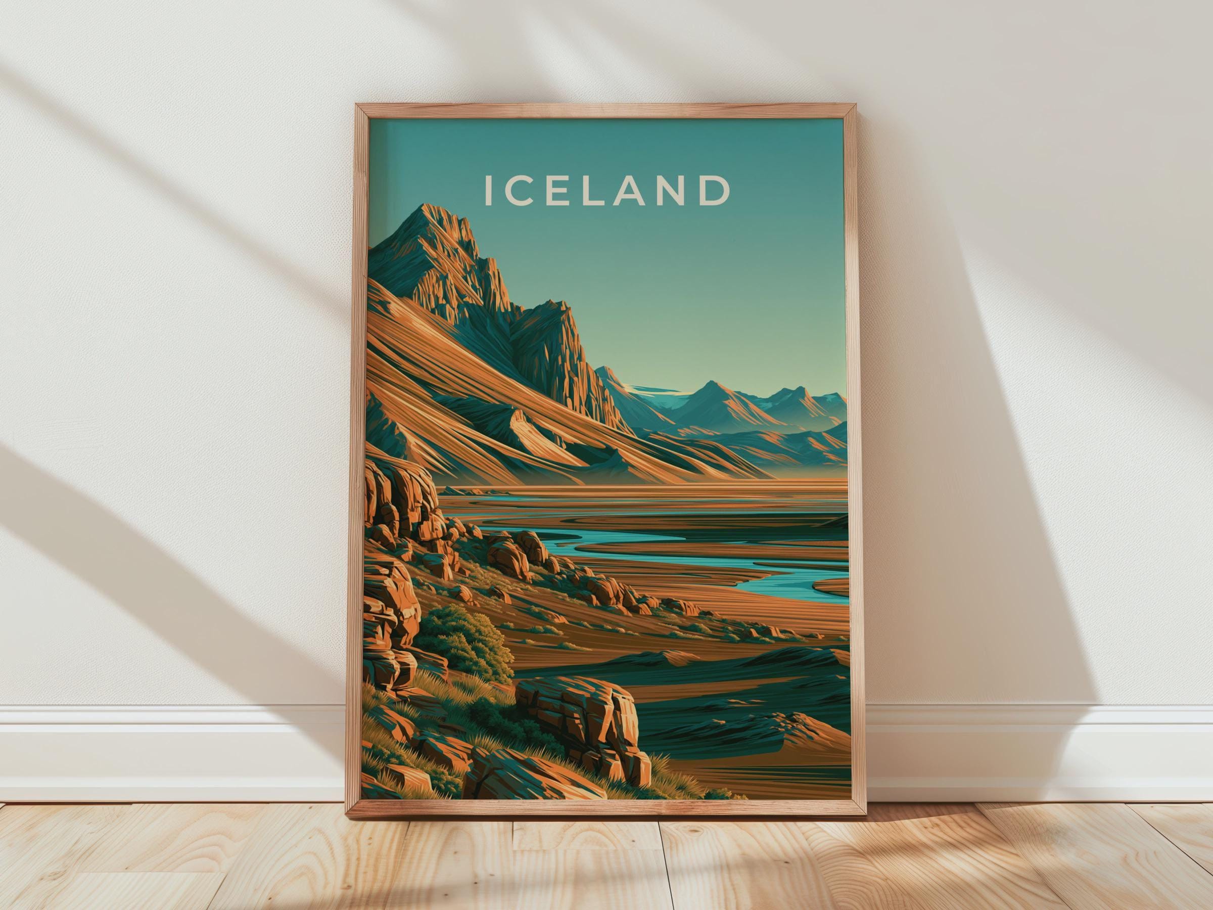 Iceland Mountain Landscape Wall Art Print - Travel Wall Art