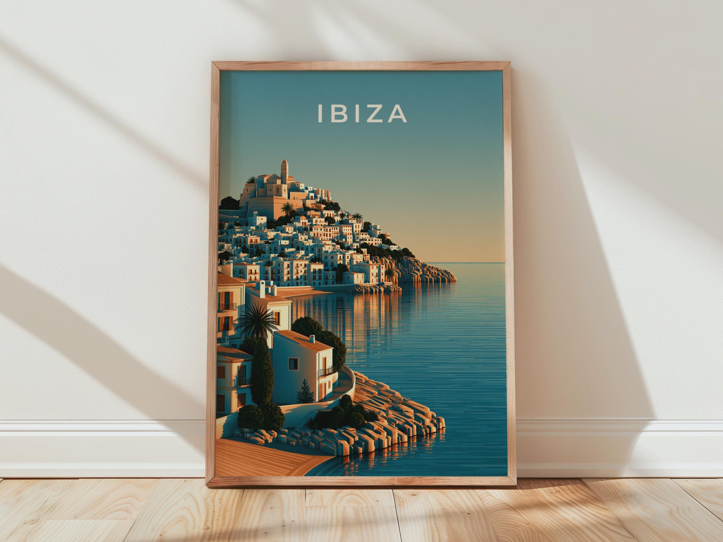 Ibiza Coastal Art Print Wall Art - Travel Wall Art