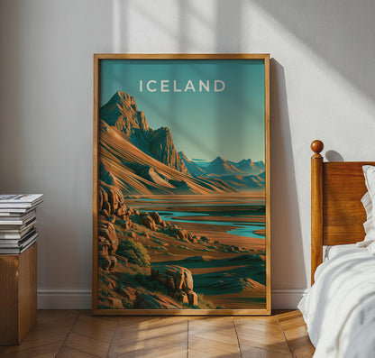 Iceland Mountain Landscape Wall Art Print - Travel Wall Art